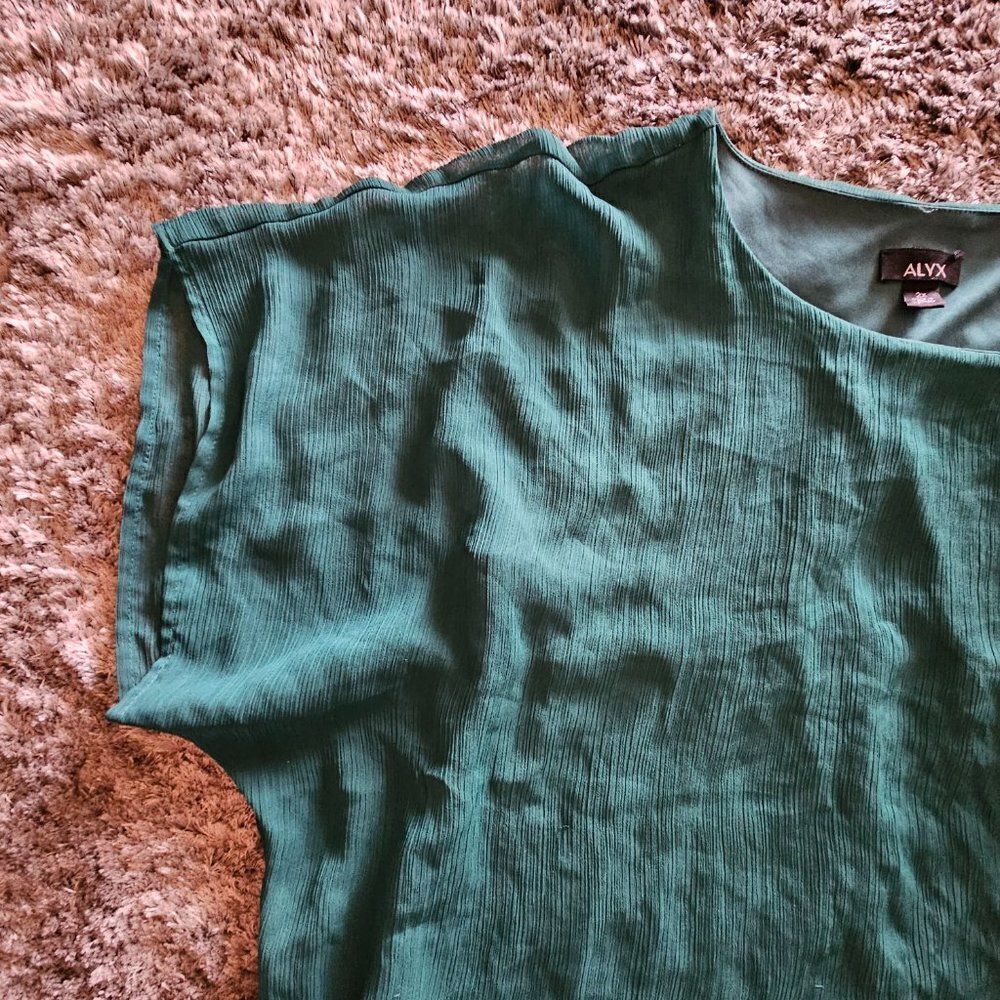Women's Alyx Green Blouse Banded Bottom Built in Tank Size 2X - Picture 5 of 8